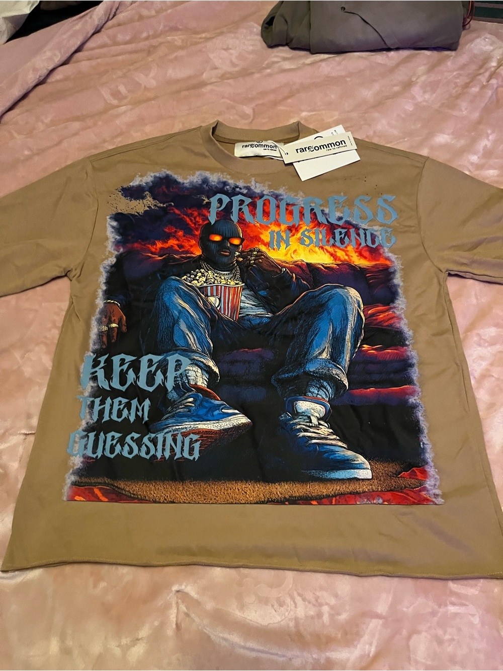 Tan 'Progress in Silence' Graphic Tee